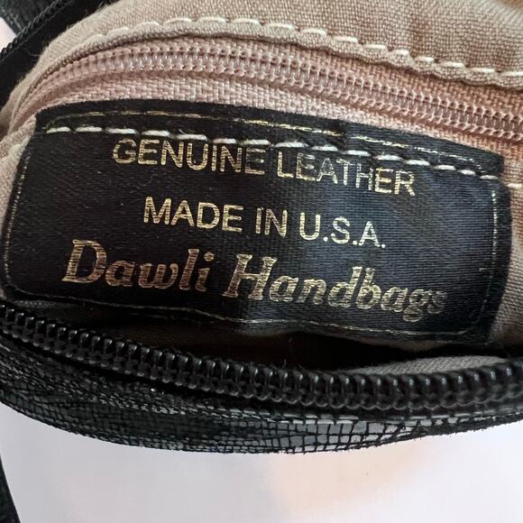 DAWLI HANDBAGS SMALL CROSSBODY BAG GENUINE LEATHER MADE IN THE USA BLACK - Picture 11 of 11